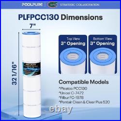 POOLPURE PLFPCC130 CCP520 Pool Filter Cartridges Unicel C-7472 4 PACK POOLPURE PLFPCC130 CCP520 Pool Filter Cartridges Unicel C-7472 4 PACK