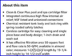 Pentair Clean & Clear Cartridge Filter 50 Sq. Ft. (160314)