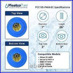 Pleatco PCC105-PAK4-EC Pool Filter Cartridge Replacement for Unicel C-7471-4
