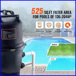 Pool Cartridge Filter In/Above Ground Swimming Pool Filtration 525Sq. Ft