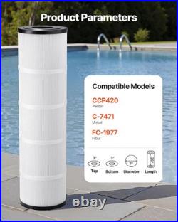 Pool Filter Cartridge, 4x 105 Sq. Ft, Spa Hot Tub Filter Cartridge Replacement