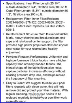 Pool Filter Cartridge Set for Sta-Rite S7M120-Replaces 25021-0200S & 25022-0201S