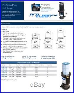 Pool Filter-Waterway Pro-Clean Plus PCCF-100 Cartridge Filter- NEW