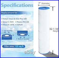 Pool Filters for Pentair Clean & Clear Plus 520 C-7472, R173578, PCC130 (4 Pack)