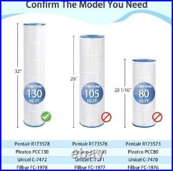 Pool Filters for Pentair Clean & Clear Plus 520 C-7472, R173578, PCC130 (4 Pack)