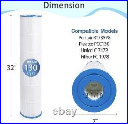 Pool Filters for Pentair Clean & Clear Plus 520 C-7472, R173578, PCC130 (4 Pack)