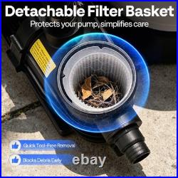 Pool Sand Filter Pump 2640GPH 1/2HP 13 Tank 7-Way Valve Timer Above & In-Ground