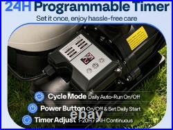 Pool Sand Filter Pump 2640GPH 1/2HP 13 Tank 7-Way Valve Timer Above & In-Ground