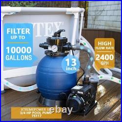 Portable 10,000 Gallon Sand Filter Pump with Low Noise for Pool Maintenance Portable 10,000 Gallon Sand Filter Pump with Low Noise for Pool Maintenance