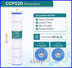 PureLumi CCP520 Pool Filter Cartridges Pleatco PCC130 Unicel C-7472 4 PACK