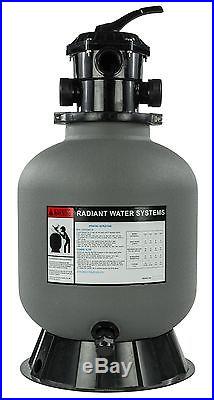 Radiant 24 Inch Above Ground Swimming Pool Sand Filter with6-Way Valve