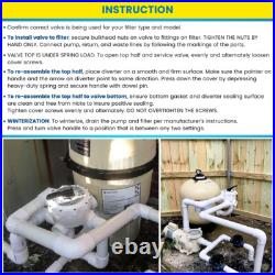 Replace Pentair 261055 Multiport Valve 2 Triton II Sand and Quad D. E. Filters