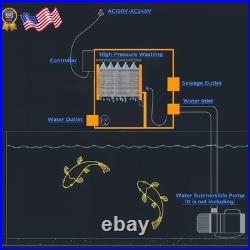 Rotary Drum Filter-3000GPH Canister Filter AC110-240V RDF Fully Automatic
