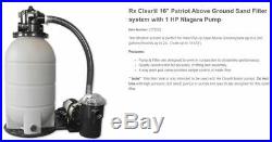 Rx Clear 16 Patriot Above Ground Sand Filter system with 1 HP Niagara Pump