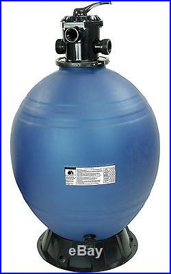 Rx Clear 26 Inch In-Ground Swimming Pool Sand Filter withTop Mount Valve & Base