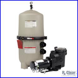Rx Clear Inground Swimming Pool Quad Cartridge Filter with Pump Choose Model