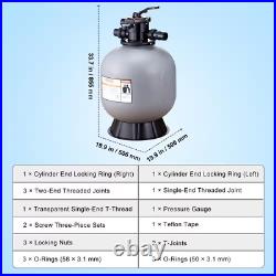 Sand Filter 22 In. Up to 55 GPM Swimming Pool Sand Filter System with 7-Way Mult