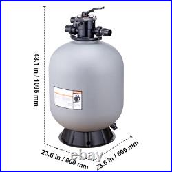 Sand Filter 24 Above Inground Swimming Pool Sand Filter with 7-Way Valve
