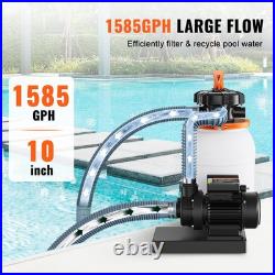 Sand Filter Above Ground 0.33HP Pool Pump 1585GPH Flow 10 6-Way Valve Sand Filter Above Ground 0.33HP Pool Pump 1585GPH Flow 10 6-Way Valve