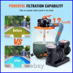 Sand Filter Above Ground 0.35/0.33HP Pool Pump 1585GPH Flow 12/10 6-Way Sand Filter Above Ground 0.35/0.33HP Pool Pump 1585GPH Flow 12/10 6-Way