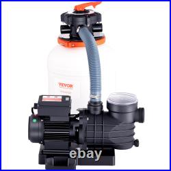 Sand Filter Above Ground 0.35/0.33HP Pool Pump 1585GPH Flow 12/10 6-Way Sand Filter Above Ground 0.35/0.33HP Pool Pump 1585GPH Flow 12/10 6-Way