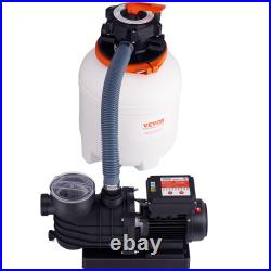 Sand Filter Above Ground 0.35/0.33HP Pool Pump 1585GPH Flow 12/10 6-Way Sand Filter Above Ground 0.35/0.33HP Pool Pump 1585GPH Flow 12/10 6-Way