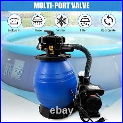 Sand Filter Above Ground 0.75HP Pool Pump 6-Way Valve 3648GPH Flow 13