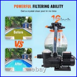 Sand Filter Above Ground with 1 HP Pool Pump 3500 GPH Flow 16 6-Way Valve Sand Filter Above Ground with 1 HP Pool Pump 3500 GPH Flow 16 6-Way Valve