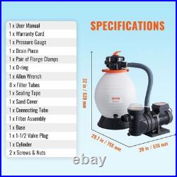 Sand Filter Above Ground with 1 HP Pool Pump 3500 GPH Flow 16 6-Way Valve Sand Filter Above Ground with 1 HP Pool Pump 3500 GPH Flow 16 6-Way Valve