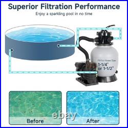 Sand Filter Above Ground with 3/4 HP Pool Pump 3420 GPH Flow 13 6-Way Valve US Sand Filter Above Ground with 3/4 HP Pool Pump 3420 GPH Flow 13 6-Way Valve US