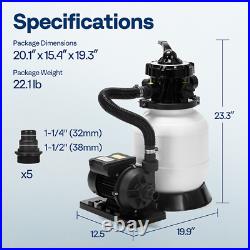 Sand Filter Above Inground Swimming Pool Sand Filter Pump 6/7-Way Valve & Timer Sand Filter Above Inground Swimming Pool Sand Filter Pump 6/7-Way Valve & Timer