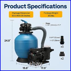 Sand Filter Above Inground Swimming Pool Sand Filter Pump 6/7-Way Valve & Timer Sand Filter Above Inground Swimming Pool Sand Filter Pump 6/7-Way Valve & Timer
