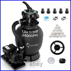 Sand Filter Pump for Above Ground Pool, High Flow Pool Pump, 12in 1/3HP 2400GPH