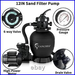 Sand Filter Pump for Above Ground Pool, High Flow Pool Pump, 12in 1/3HP 2400GPH