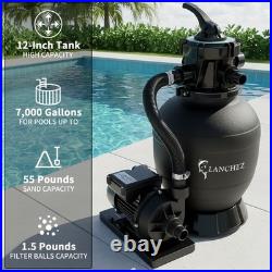 Sand Filter Pump for Above Ground Pool, High Flow Pool Pump, 12in 1/3HP 2400GPH