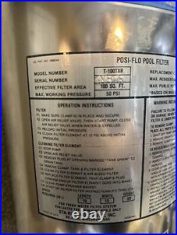 Sta-Rite Posi-Flo Pool Filter T100TXR 50 Psi 100 SQ FT 55x15x15 100 GPM