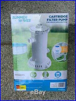 Summer Waves Cartridge Filter Pump for Above Ground Pools New, FREE SHIPPING