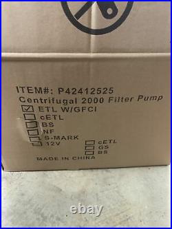 Summer Waves centrifugal 2000 Filter Pump CP2000-c etl withgfci