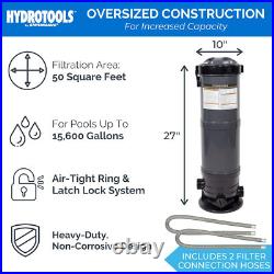 Swimline HYDROTOOLS 50 Sq Ft Cartridge Pool Filter System for Above Ground Pools Swimline HYDROTOOLS 50 Sq Ft Cartridge Pool Filter System for Above Ground Pools