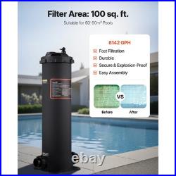 Uimoso 100 sq. Ft Cartridge Filter System for Swimming Pool, 6142 GPH Flow Rate