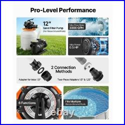 Uimoso 12 Sand Filter Pump with Timer, 3000 GPH, 0.5 HP for Above-Ground Pools