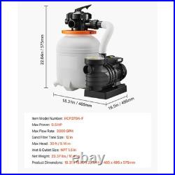 Uimoso 12 Sand Filter Pump with Timer, 3000 GPH, 0.5 HP for Above-Ground Pools