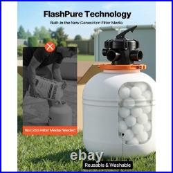 Uimoso 16-Inch Sand Filter Pump with Timer, 1HP, 4400 GPH for Above-Ground Pools