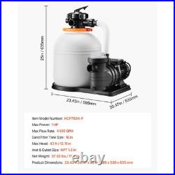 Uimoso 16-Inch Sand Filter Pump with Timer, 1HP, 4400 GPH for Above-Ground Pools