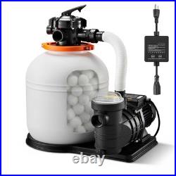 Uimoso 16-Inch Sand Filter Pump with Timer, 1HP, 4400 GPH for Above-Ground Pools