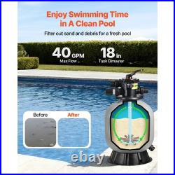 Uimoso 18-inch Sand Filter for Above-Ground and In-Ground Pools with 7-Way Valve