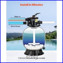 Uimoso 18-inch Sand Filter for Above-Ground and In-Ground Pools with 7-Way Valve