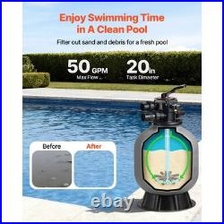 Uimoso 20-Inch Sand Filter with 7-Way Valve for Pools