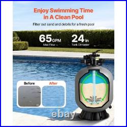 Uimoso 24-Inch Sand Filter with 7-Way Valve for Above/Inground Pools