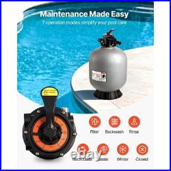 Uimoso 24-Inch Sand Filter with 7-Way Valve for Above/Inground Pools